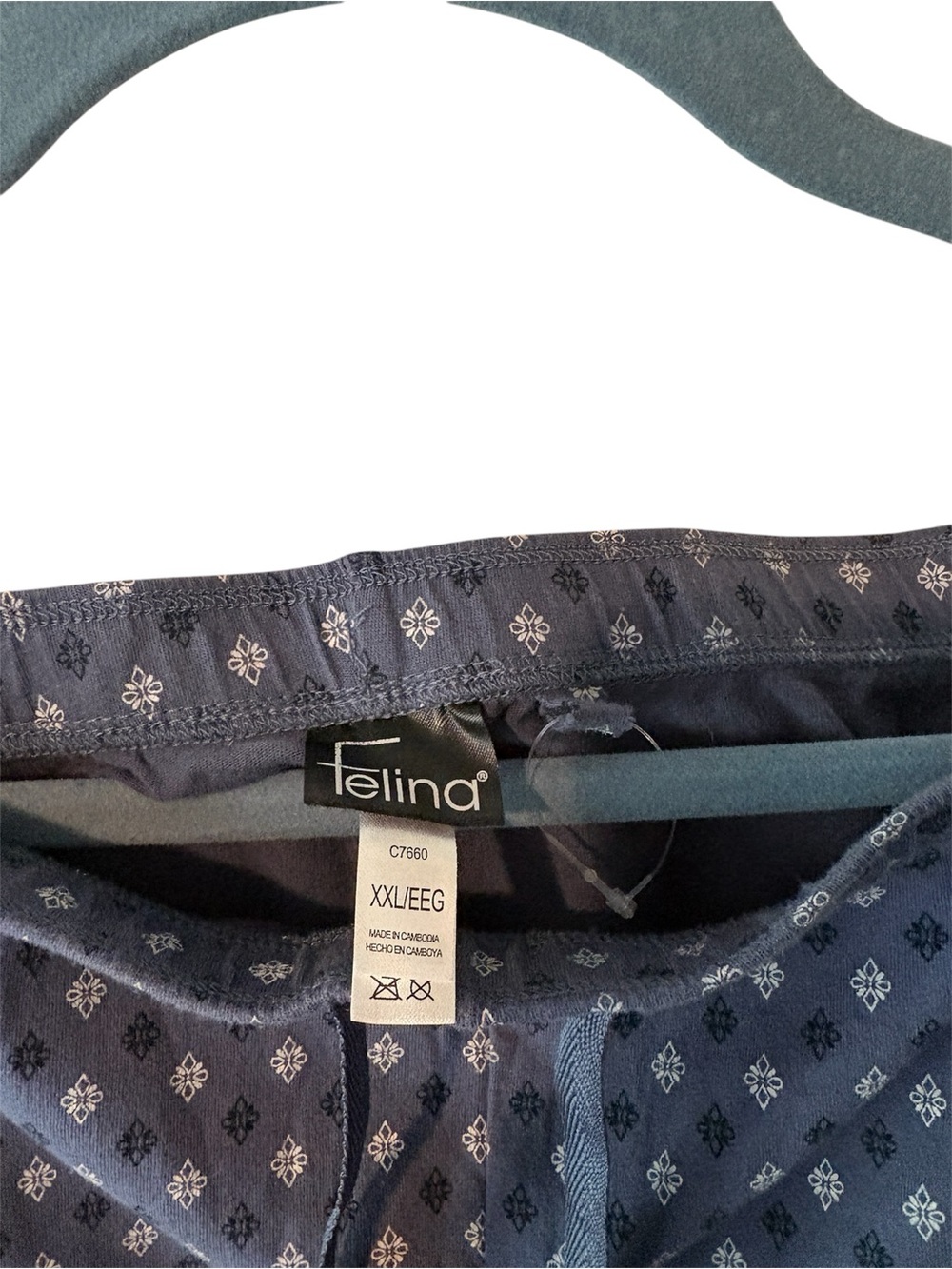 Felina Navy Blue Printed Boxer Shorts with White Motif - Picture 3 of 3